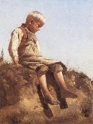 Franz von Lenbach Young Boy in the Sun oil painting reproduction